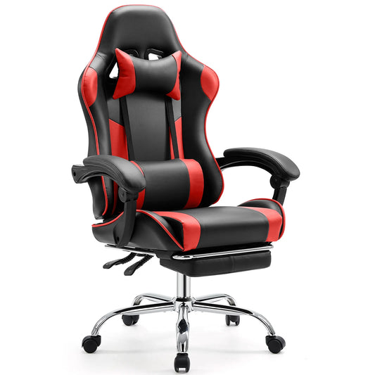 JHK Racing Gaming Chair With PU Leather And Lumbar Support