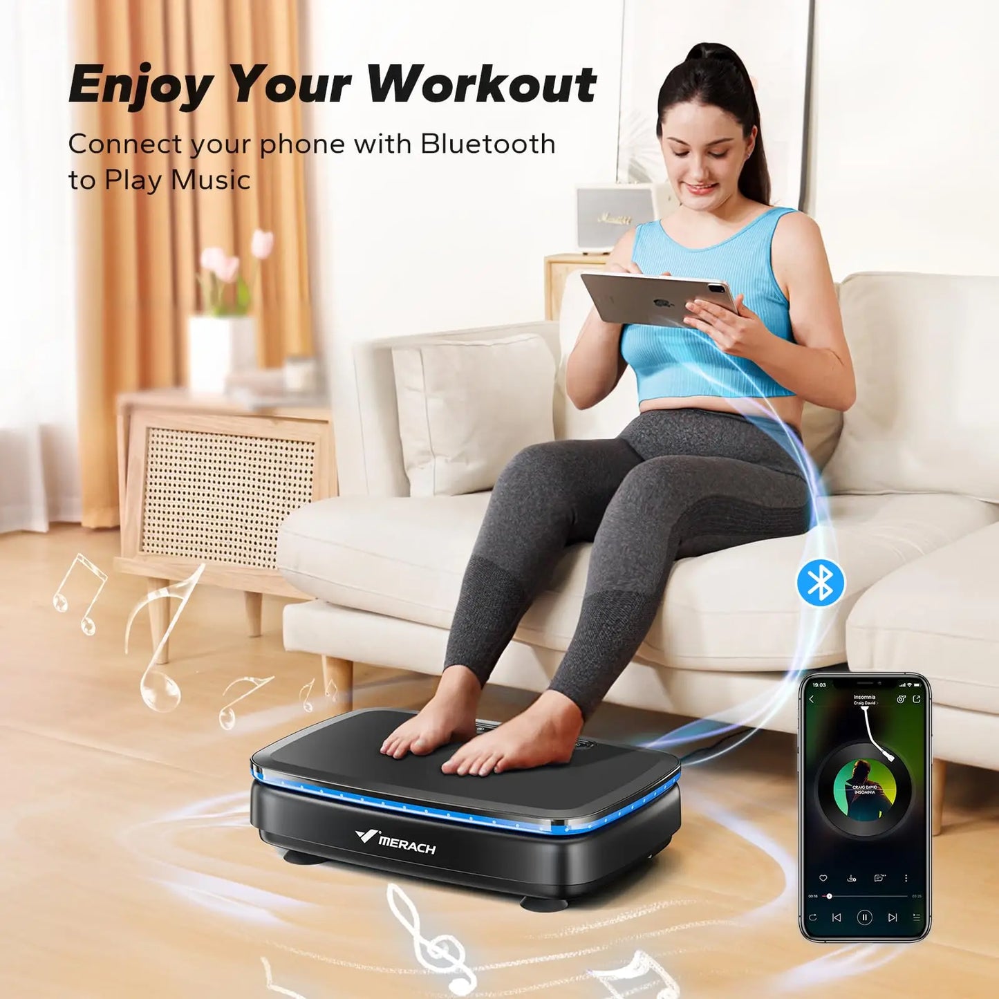 MERACH Vibration Plate Exercise Machine Body Workout