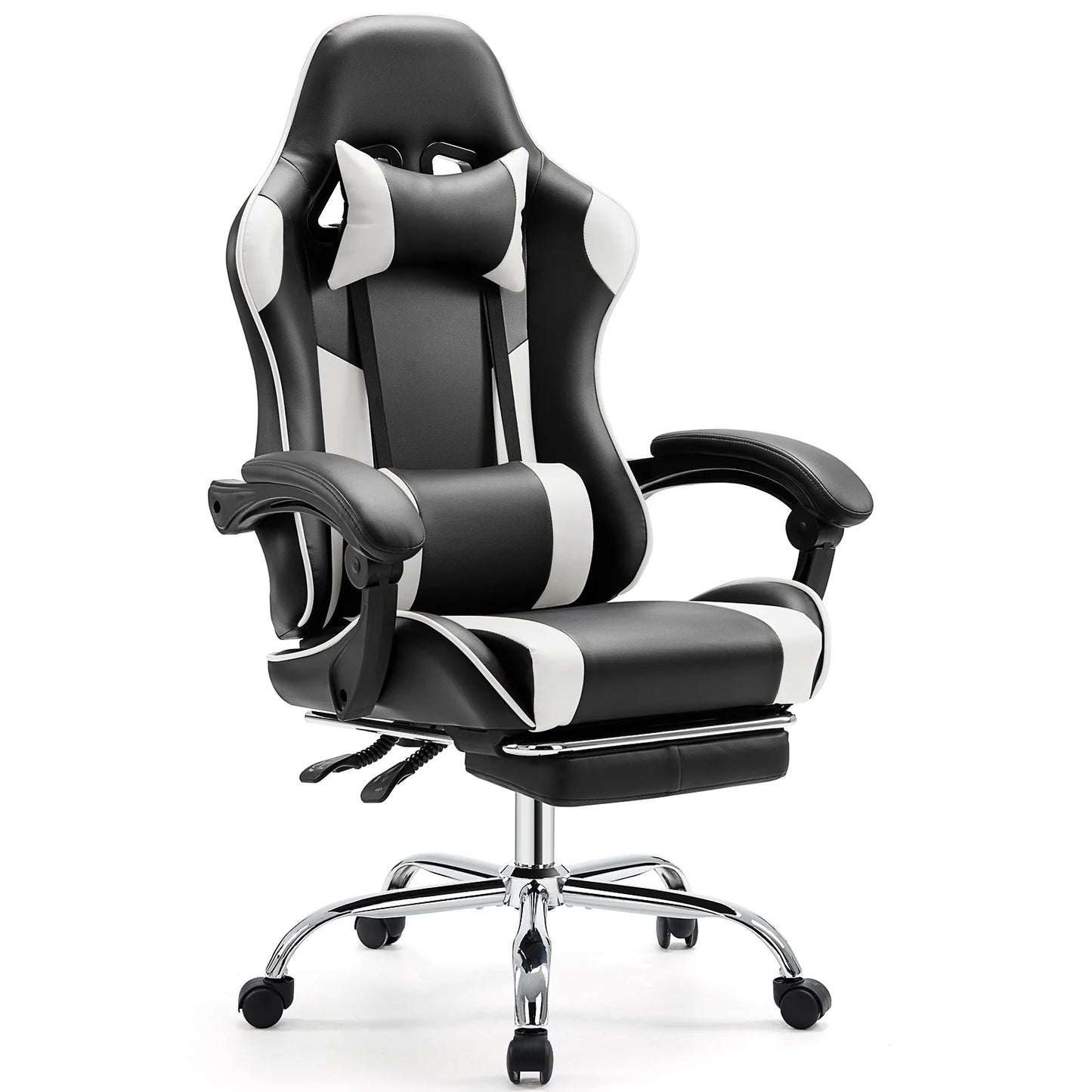JHK Racing Gaming Chair With PU Leather And Lumbar Support