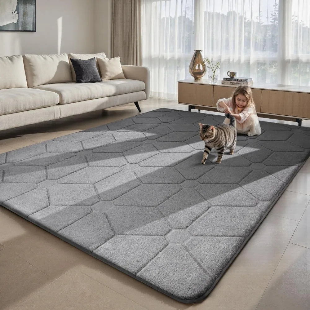 Hign-concerned Soft Area Rug Non Slip Machine Washable