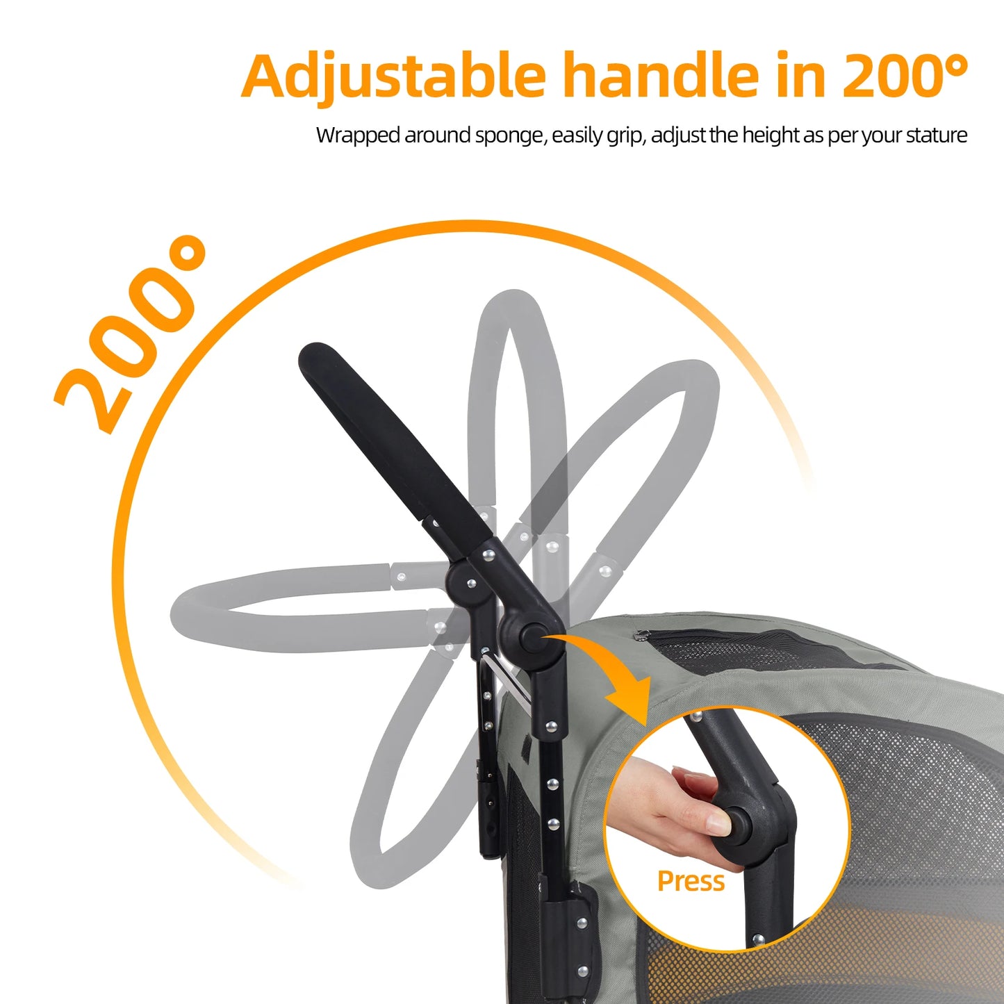 Portable Dog Stroller 4 Wheel Foldable Travel Carrier Pets