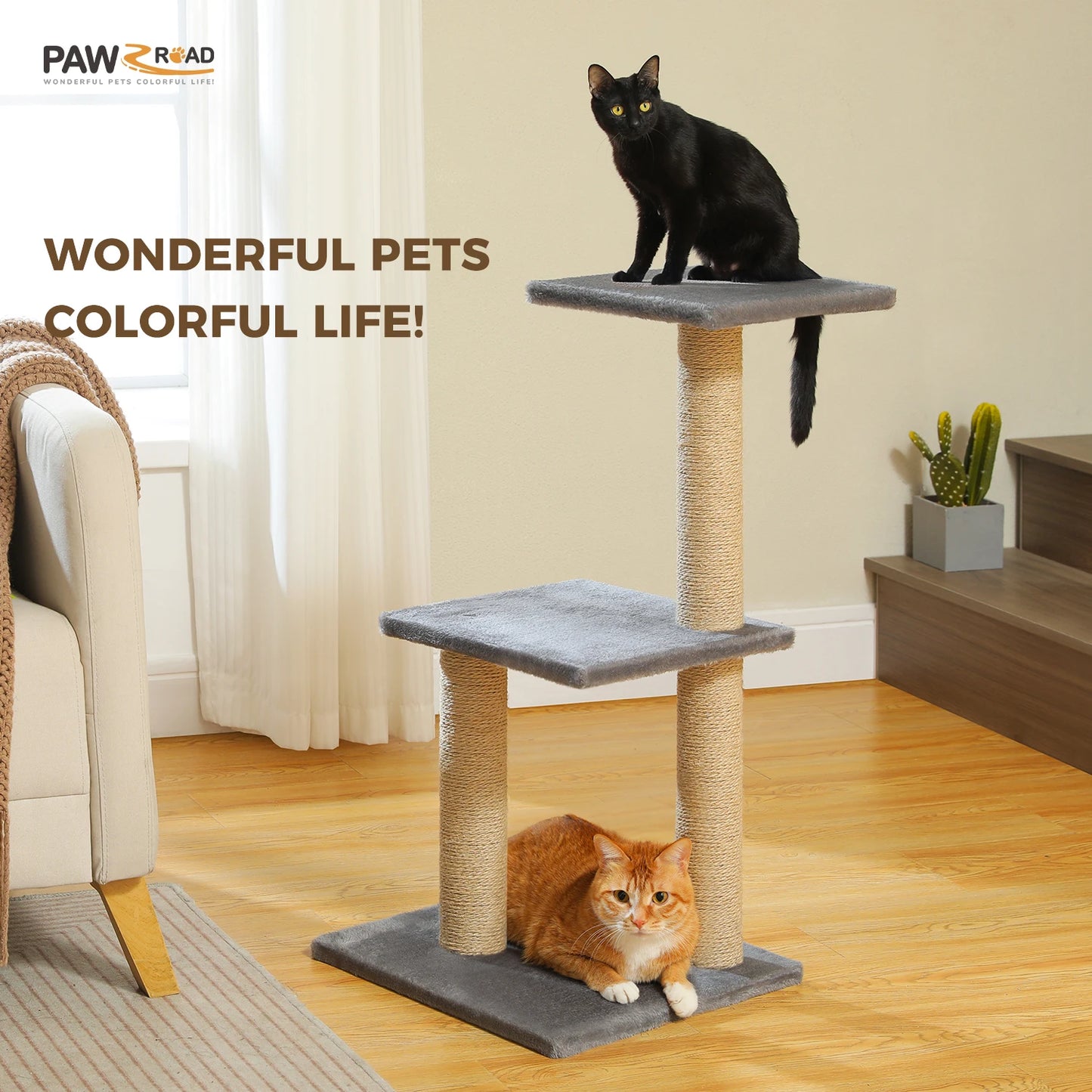 PAWZ Road Cat Tree Indoor Cat Tower With Scratching Posts