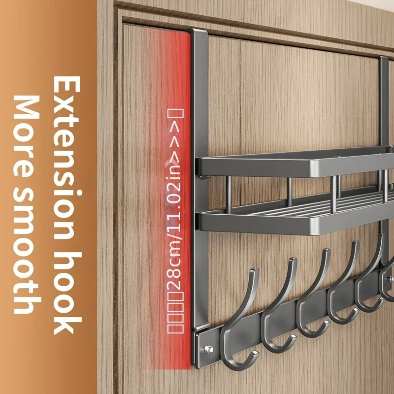 Multifunctional Metal Door Hanger Organizer With 6 Hooks