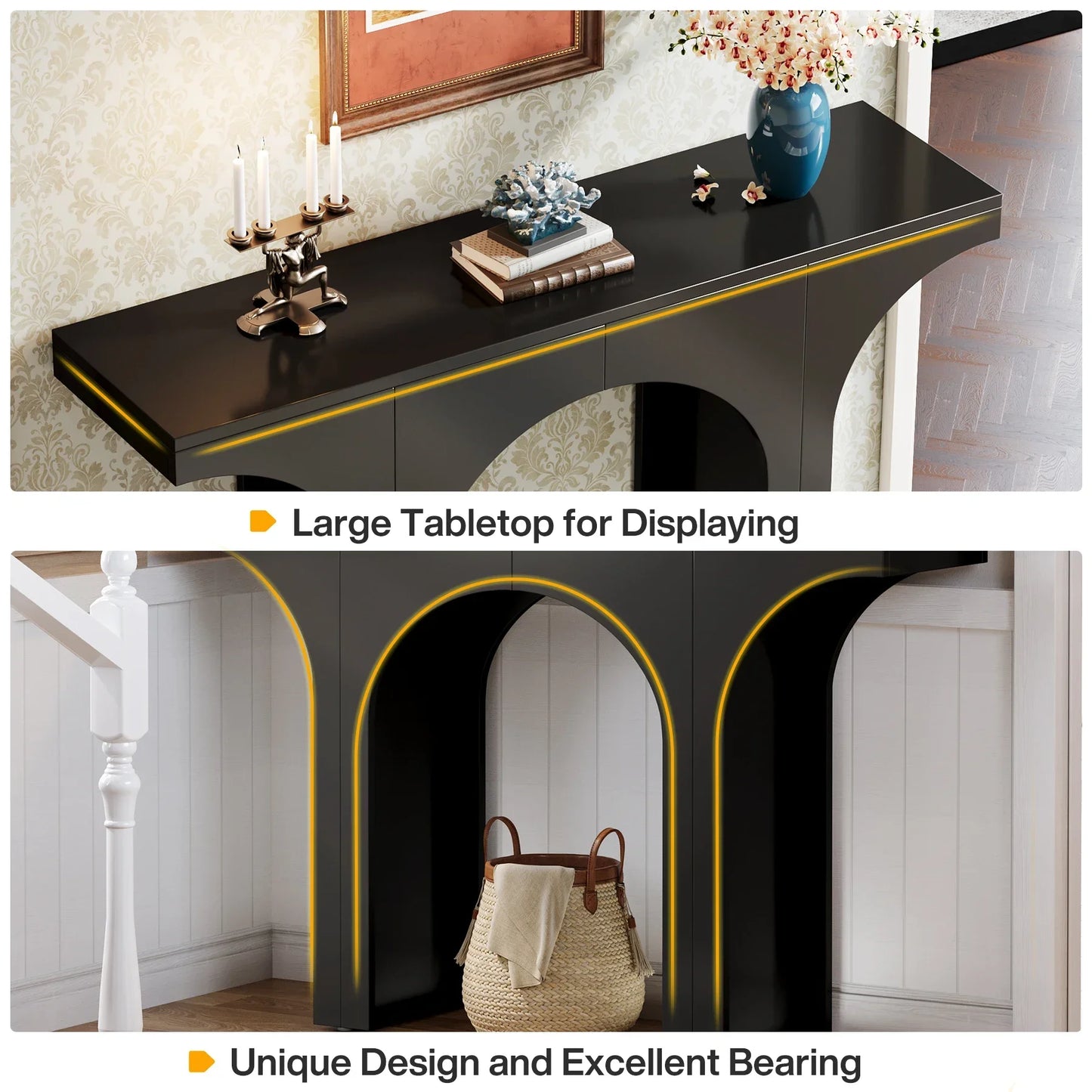 Tribesigns Console Table Modern Hallway Sofa Table Arch