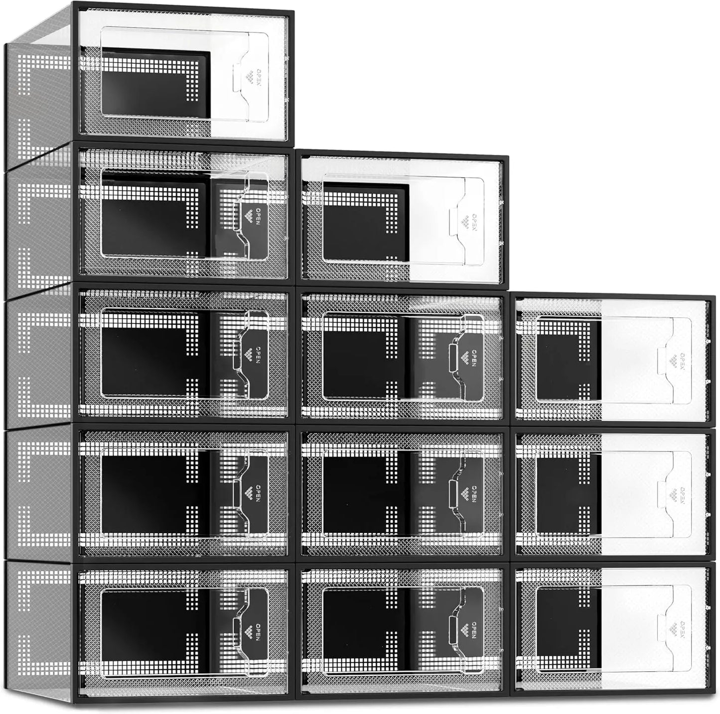 Guangdong Clear Shoe Storage Boxes Stackable Organizer
