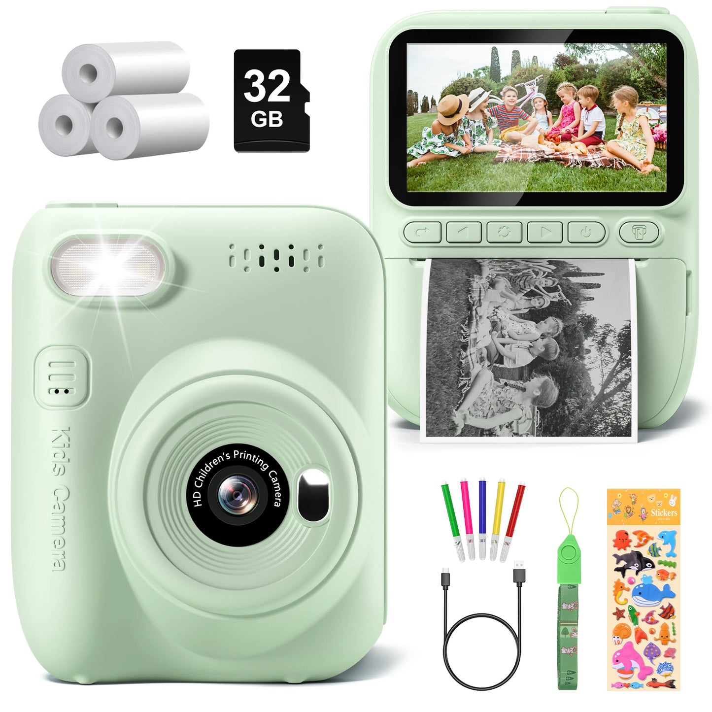 Gofunly Kids Instant Print Camera Mini Digital For Kids