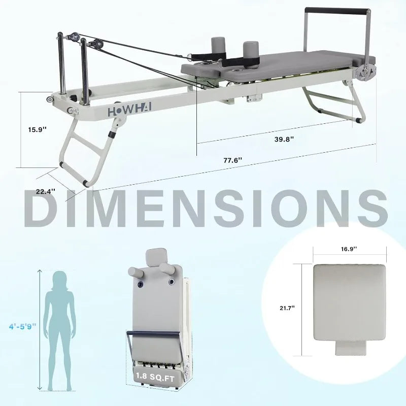 YTYIN Pilates Reformer Home Gym Machine For Beginners