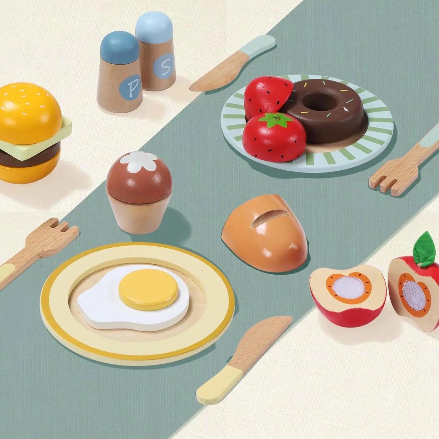 Giant Bean Wooden Play Food Set Kitchen Accessories