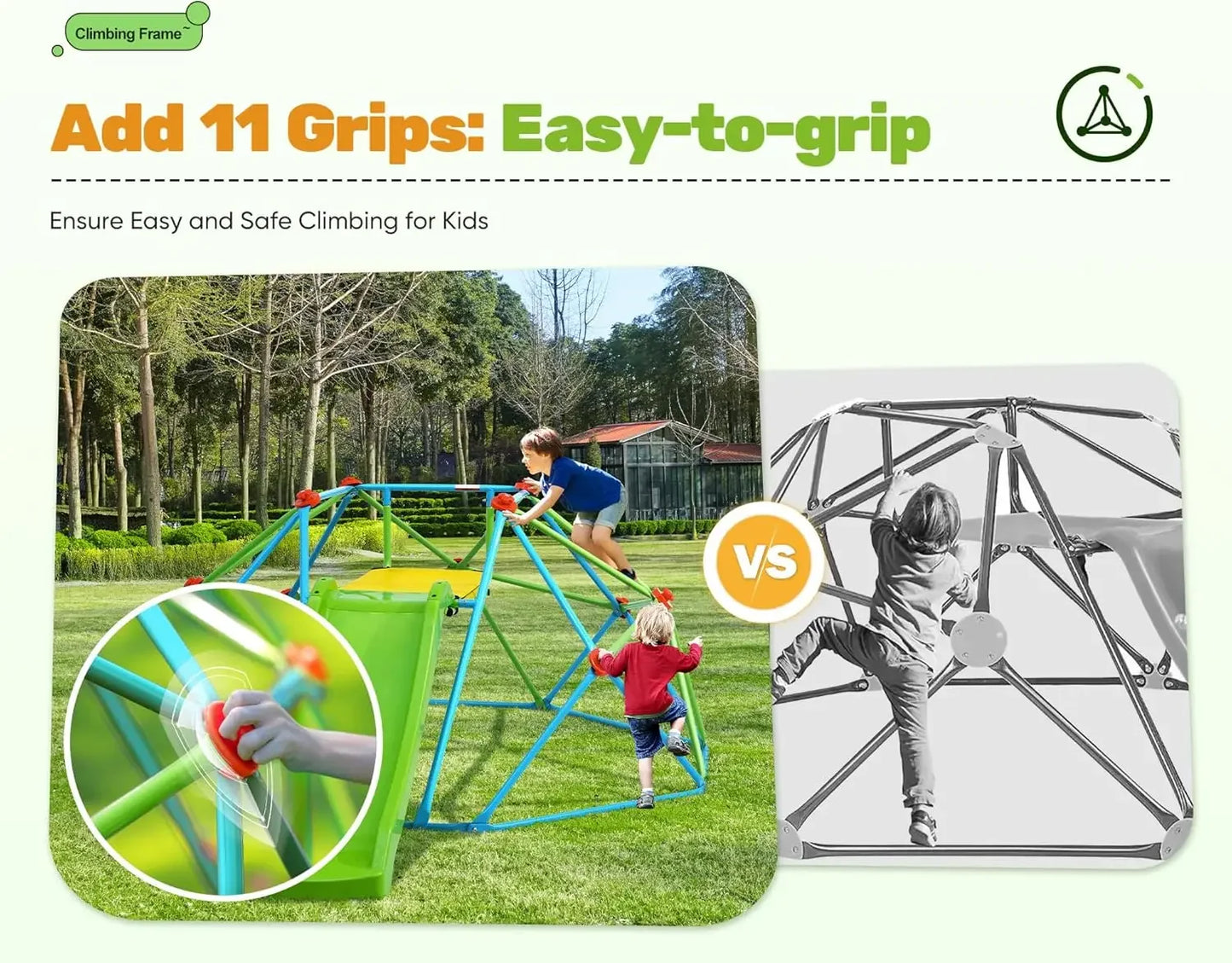 SHXICN Climbing Dome With Slide Backyard Playground