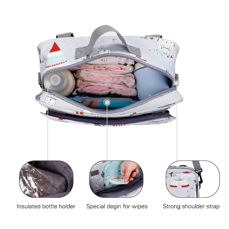 Closure Multifunction Baby Diaper Bag Stroller Organizer