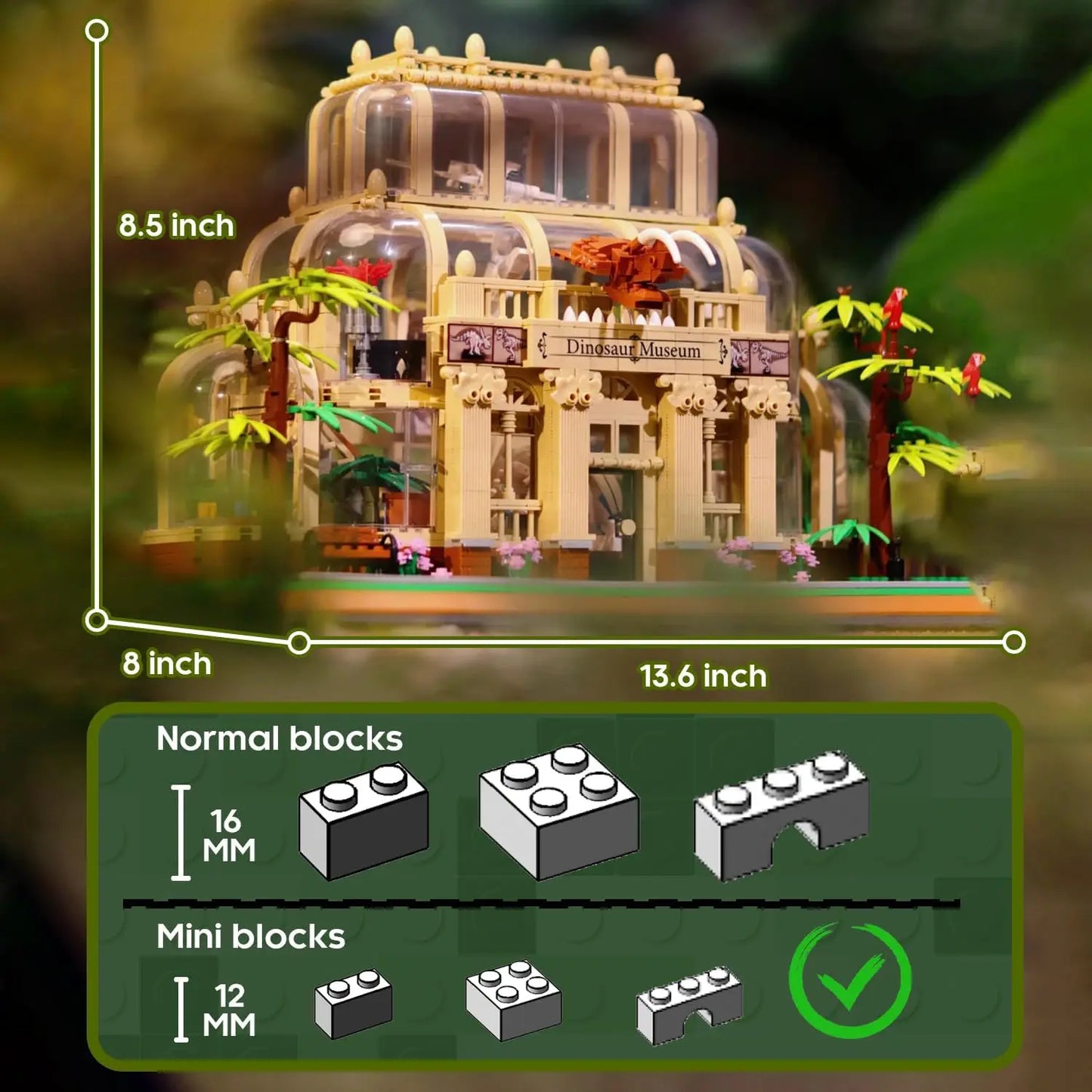 2788PCS Dinosaur Museum Building Blocks Park Dinosaurs World Street View Model Bricks Desktop Display Kids DIY Toys Idea Gifts