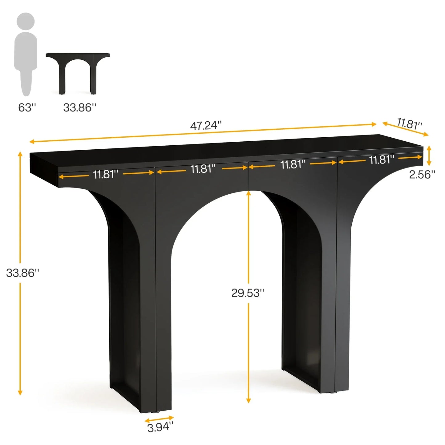 Tribesigns Console Table Modern Hallway Sofa Table Arch
