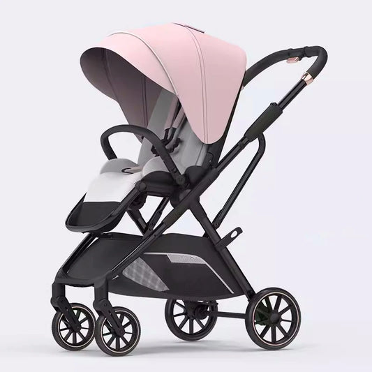 New Arrival High View Portable Baby Stroller Ergonomics Seat Bassinet for Newborn One Hand to Recline Pram