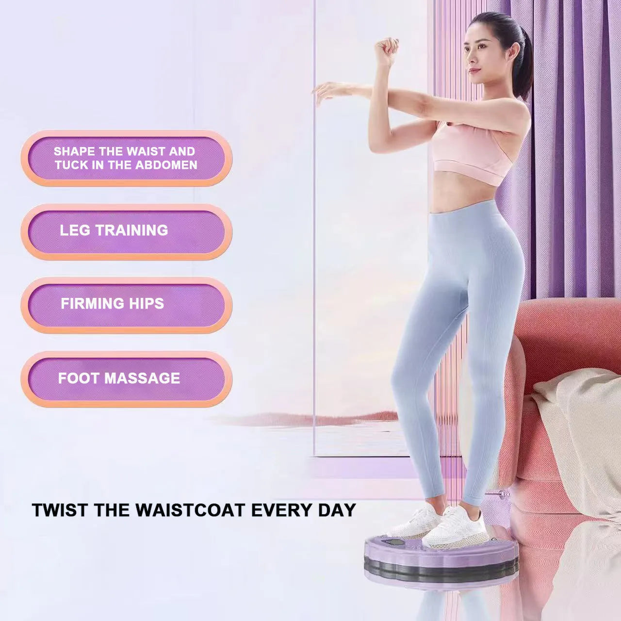 Waist Twisting Disc Magnetic Massage Trainer For Abdomen