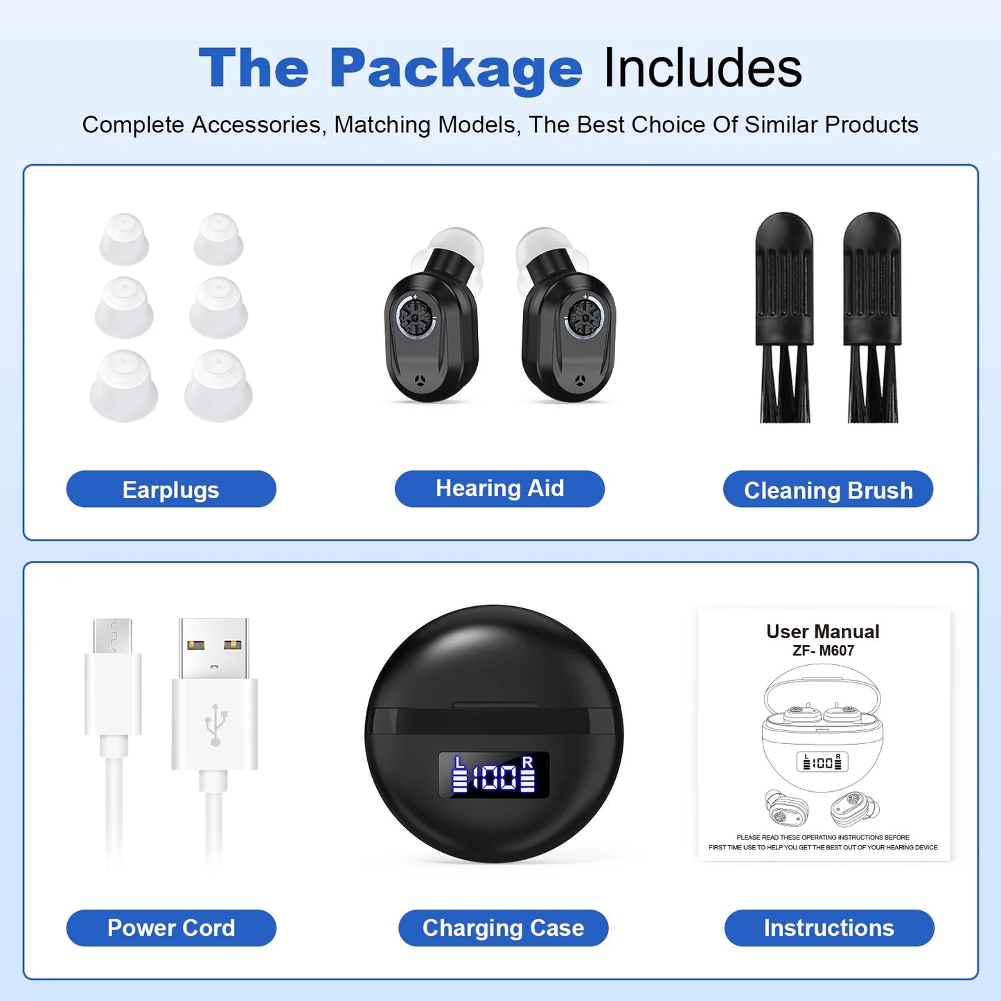KFCOPTEE Invisible In Ear Hearing Aids Adjustable Volume