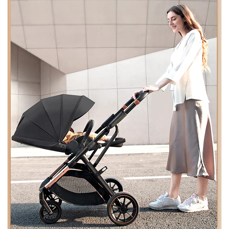 New Arrival High View Portable Baby Stroller Ergonomics Seat Bassinet for Newborn One Hand to Recline Pram
