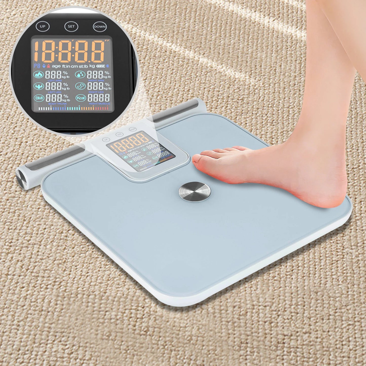 Eight-electrode Intelligent Body Fat Scale Weight BMI Bluetooth Connection Easy to Carry for Pets in Hospitals Homes