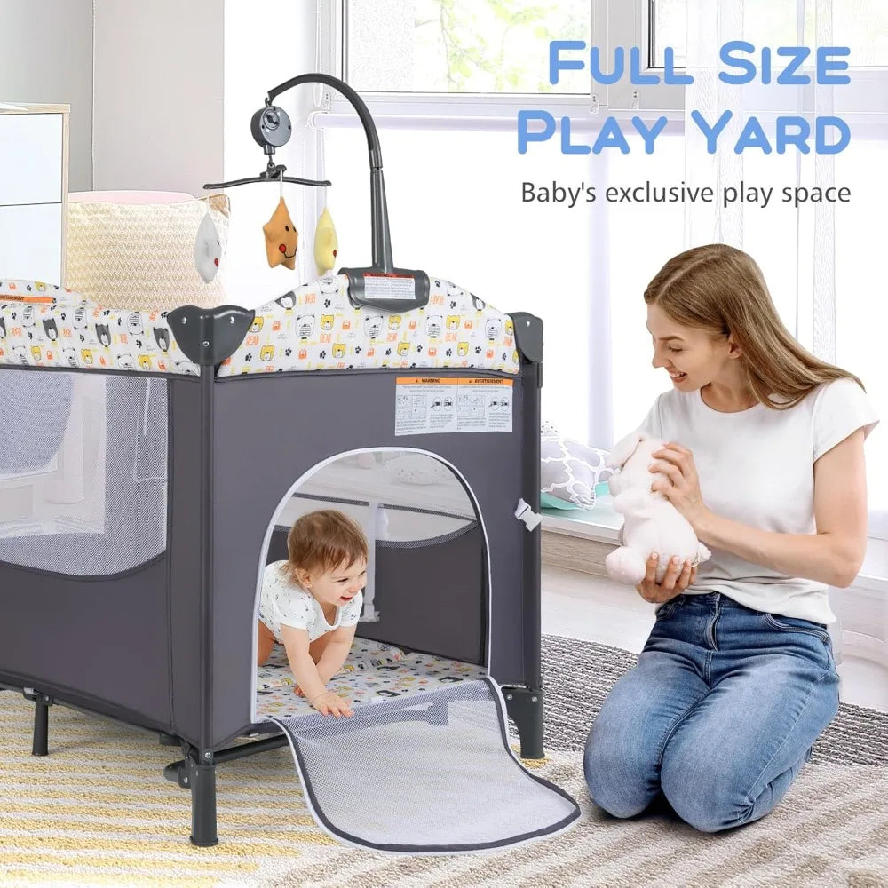 XMSJ Premium Pack And Play Five In 1 Bedside Sleeper