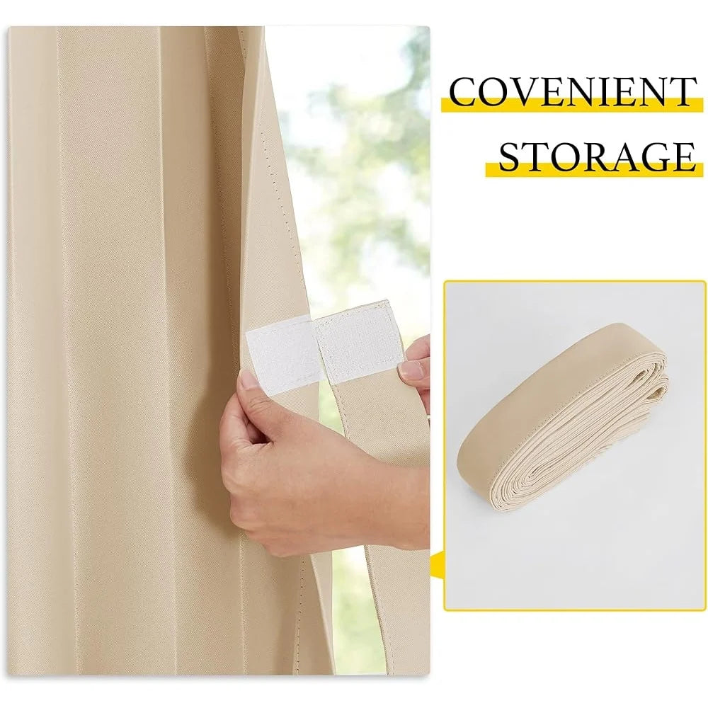 80 Inch Long Polyester Pleated Folding Curtain Room Divider Doorway Privacy Panel Easy Install Soft Blackout Drapery Home Decor