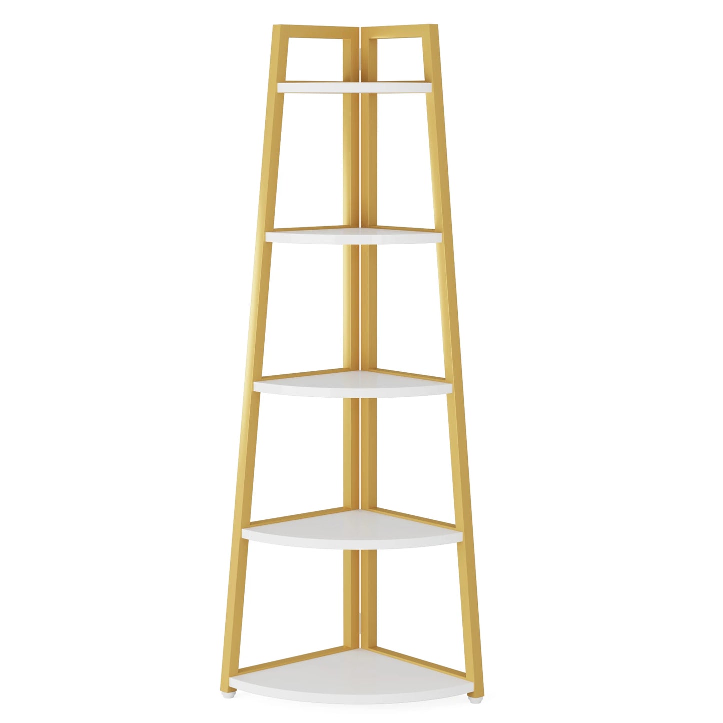 Tribesigns Corner Bookcase Wood Bookshelf 5 Tier Storage