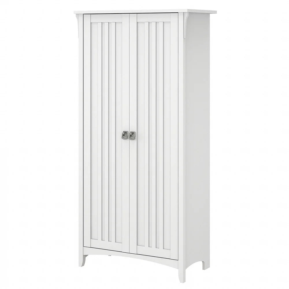 Bathroom Storage Cabinet with Adjustable Shelves Freestanding Wood Organizer Toiletries Towels Entryway Living Room Mission