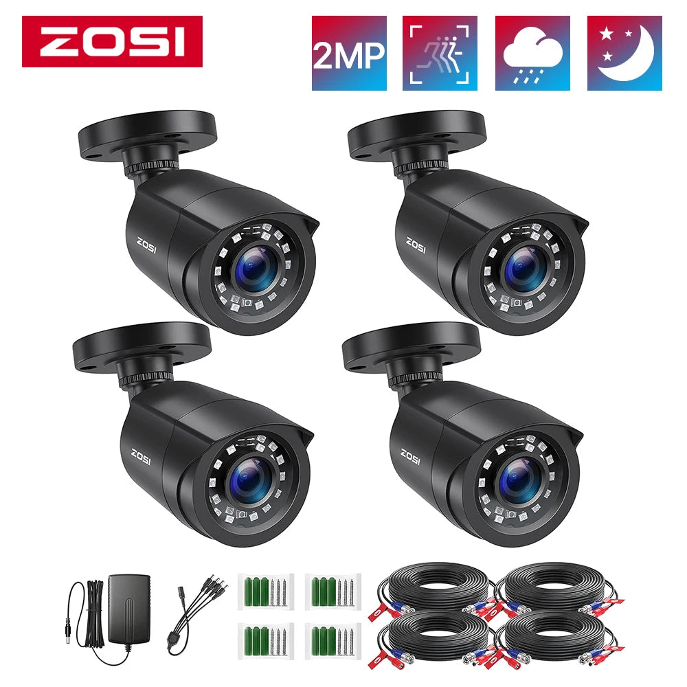 ZOSI 1080P HD TVI Security Cameras 4 Pack For DVR Systems