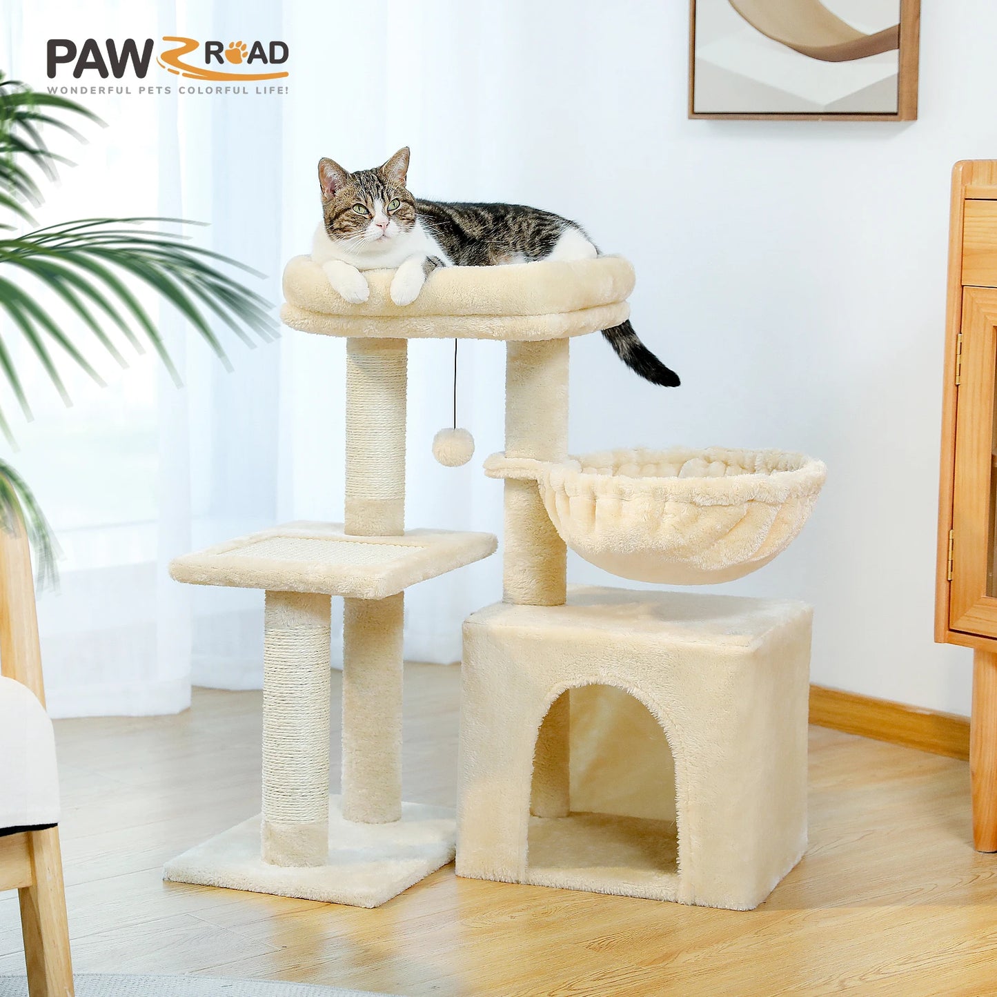 PAWZ Road Cat Tree Indoor Cat Tower With Scratching Posts