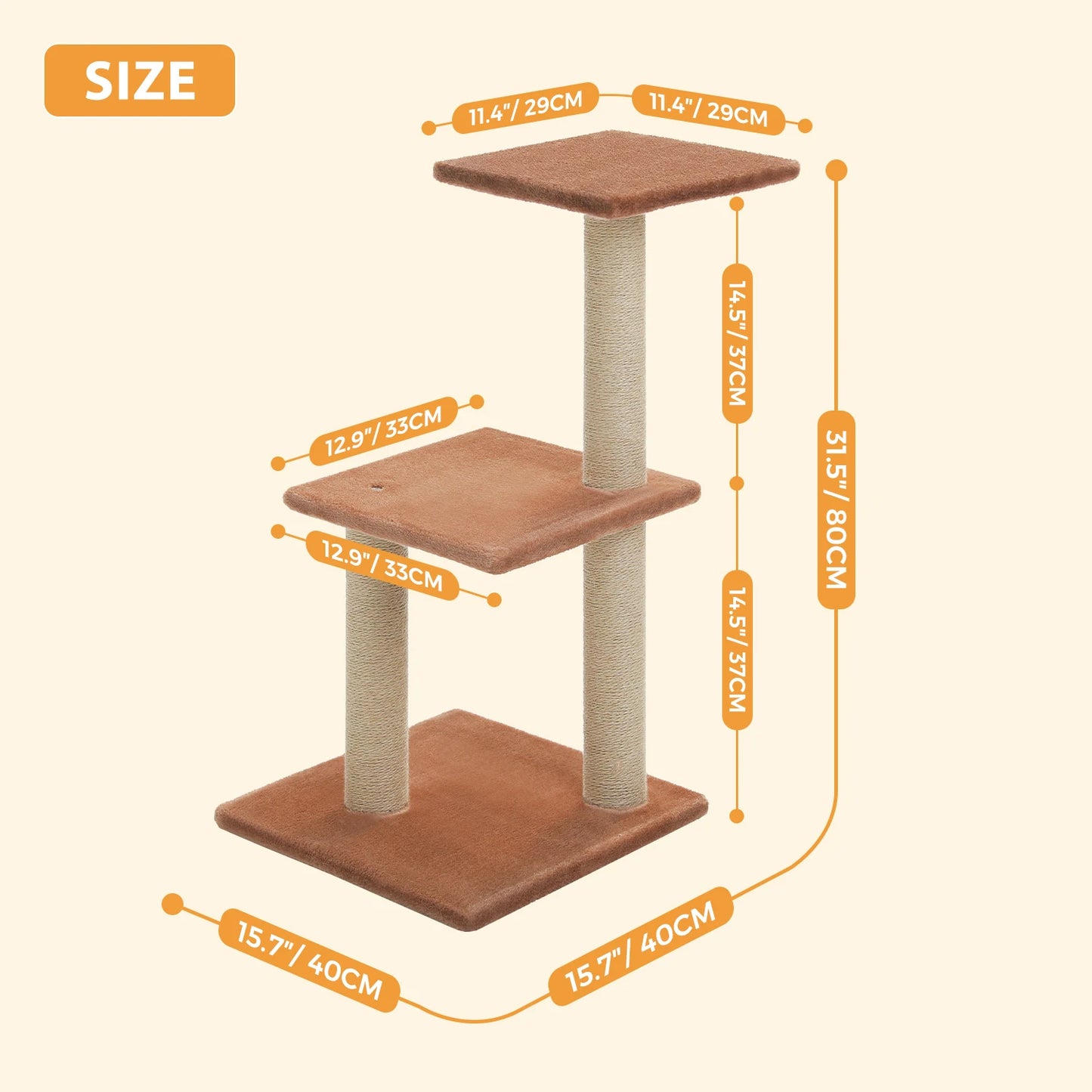 PAWZ Road Cat Tree Indoor Cat Tower With Scratching Posts