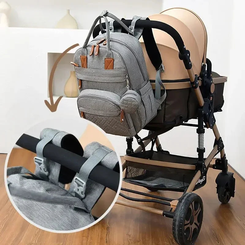 Diaper Bag Backpack Waterproof With Changing Station Straps