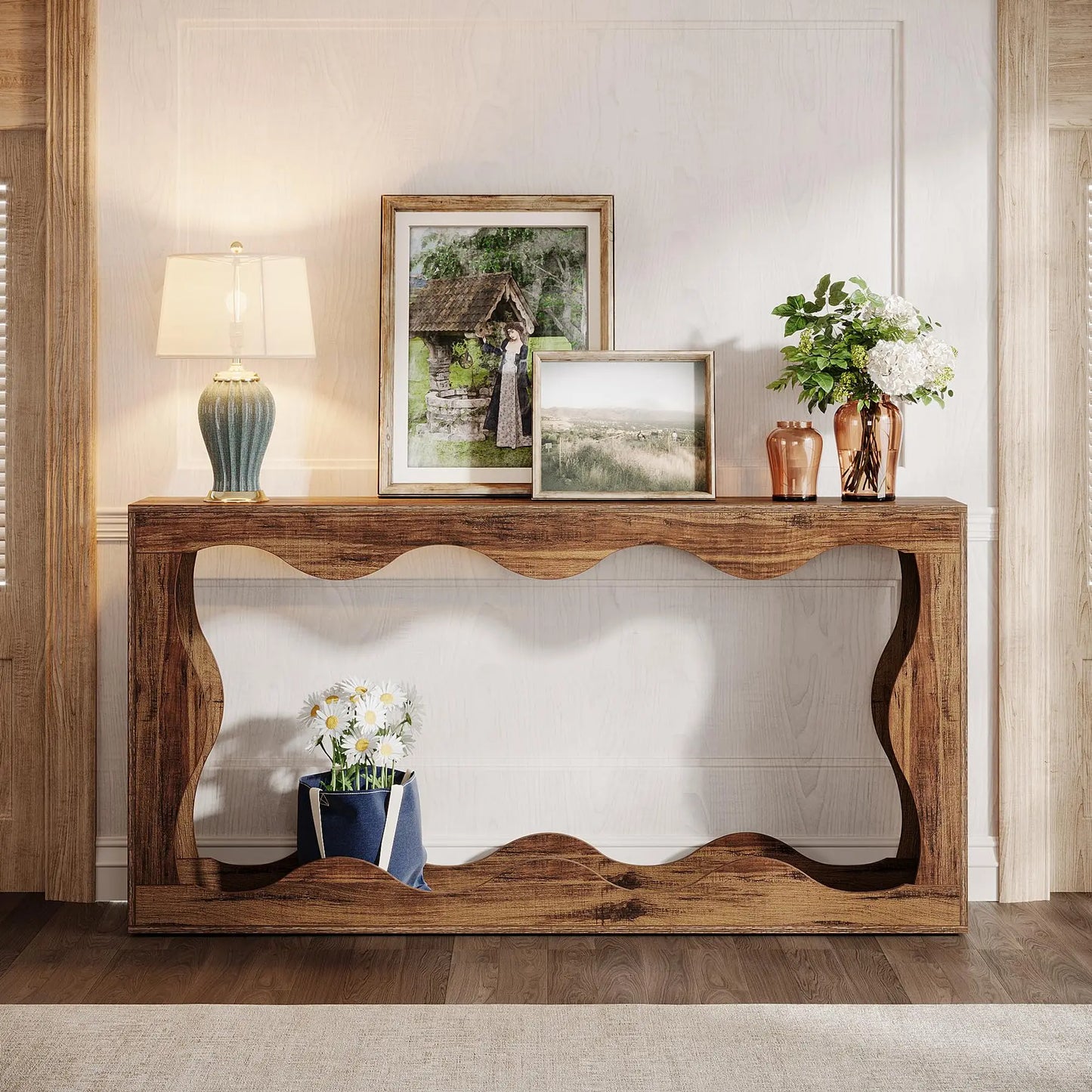 Tribesigns Farmhouse Console Table With Storage For Hallway