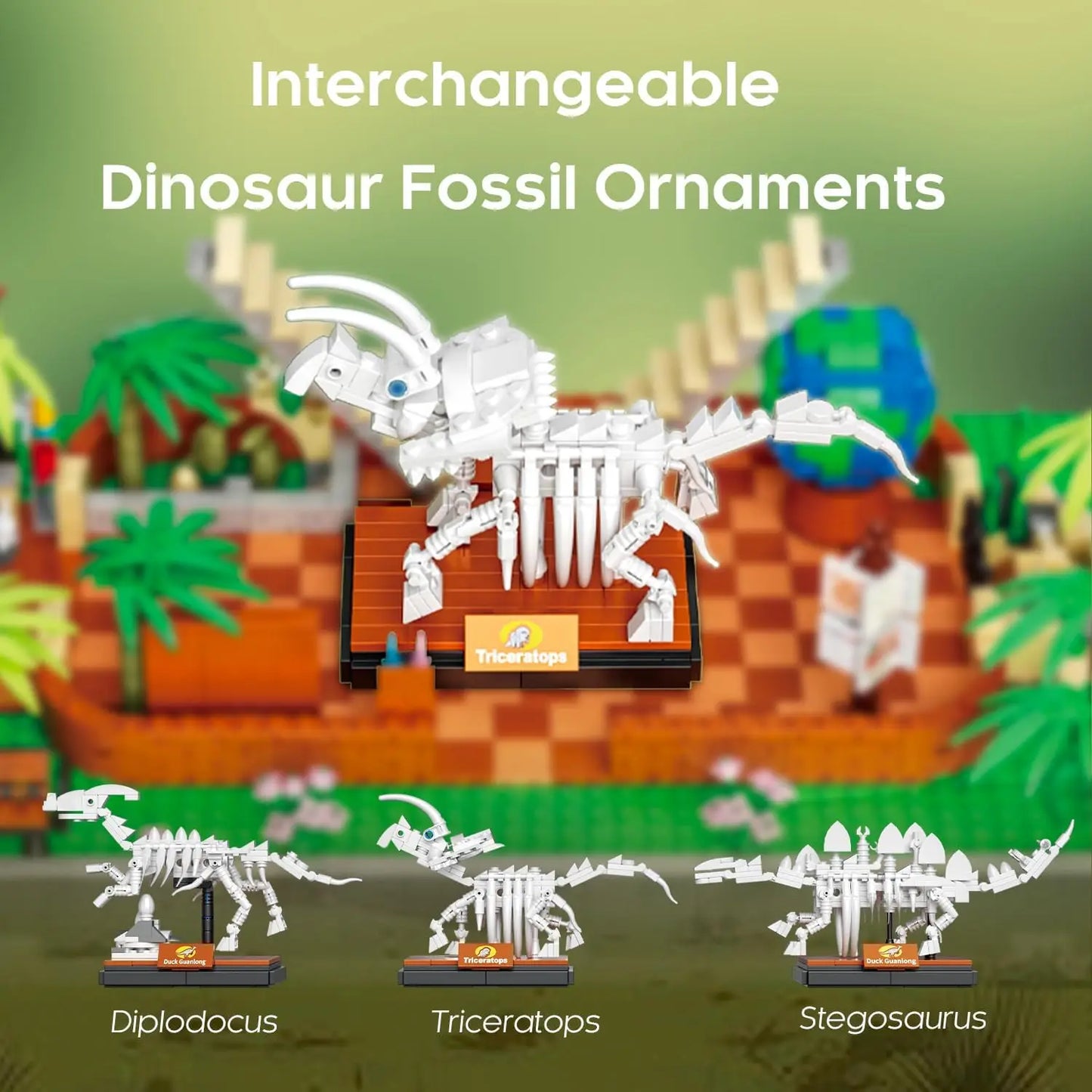 2788PCS Dinosaur Museum Building Blocks Park Dinosaurs World Street View Model Bricks Desktop Display Kids DIY Toys Idea Gifts