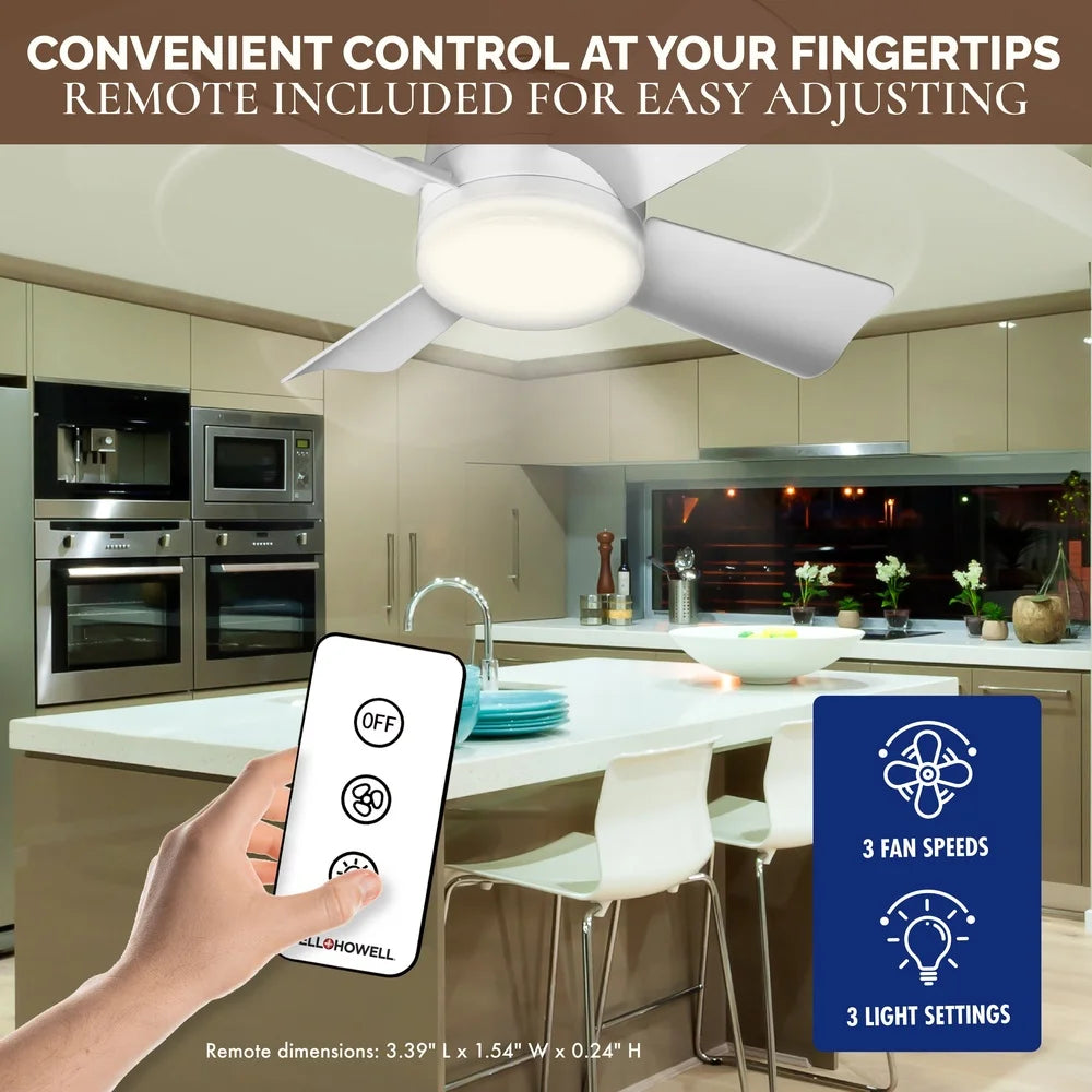 XMSJ Ceiling Fan With Light 1000 Lumens Remote Control