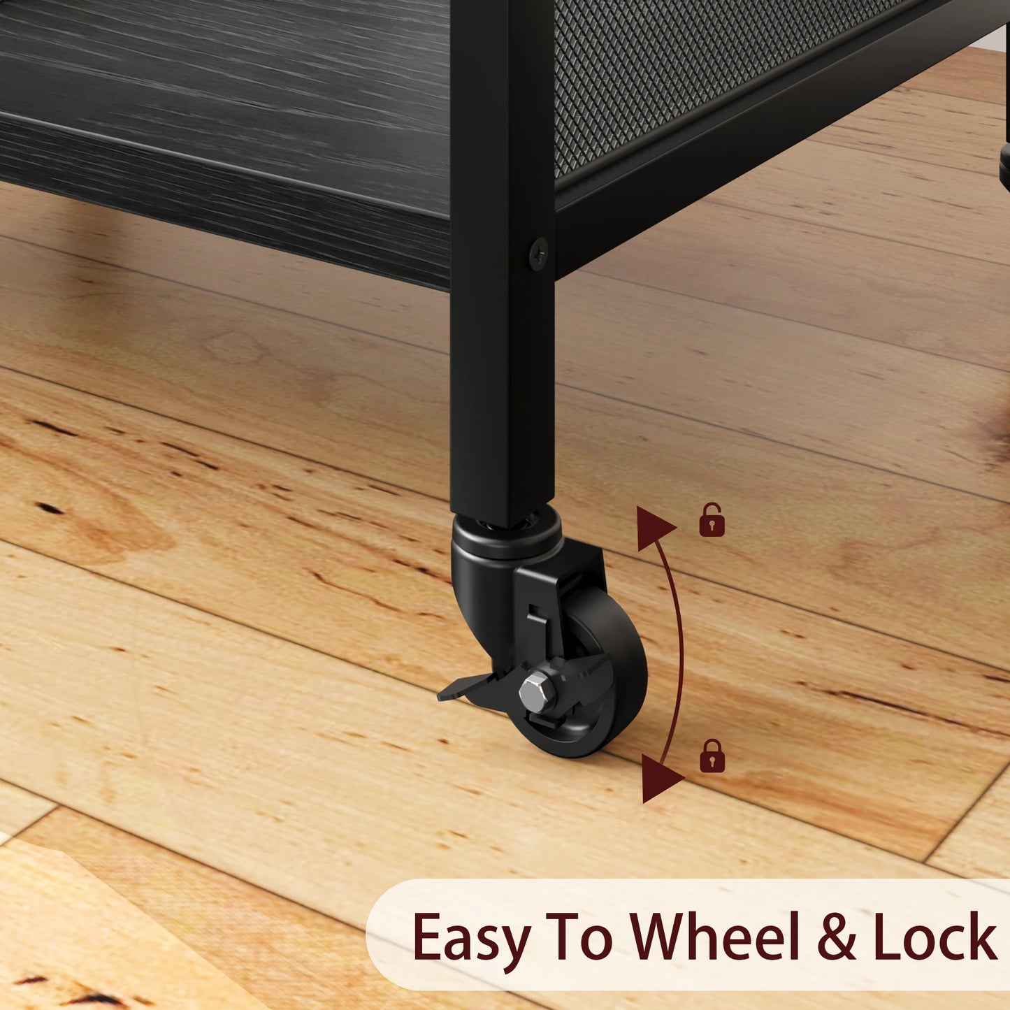 HiMISSH Printer Stand 3 Tier Rolling Table with Wheels