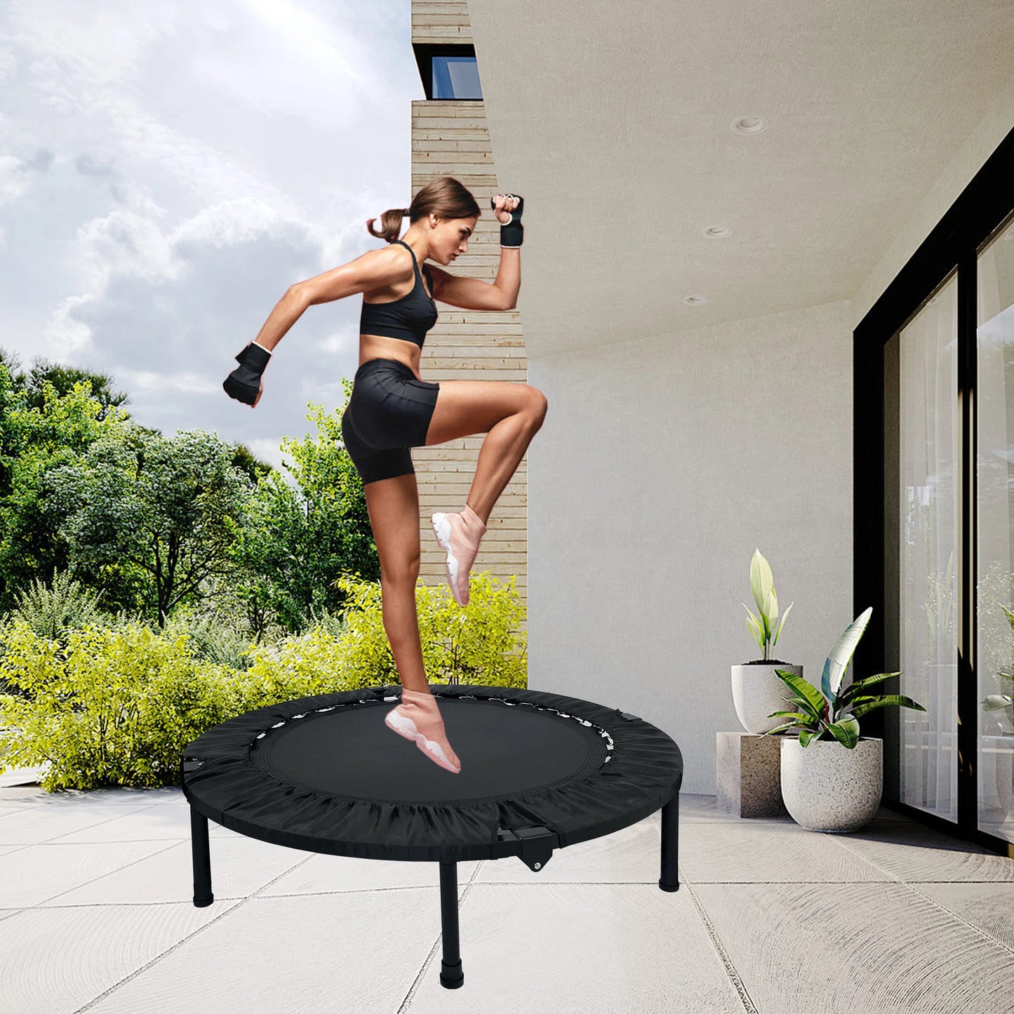 TyrandeRunner Foldable Exercise Trampoline for Home Fitness