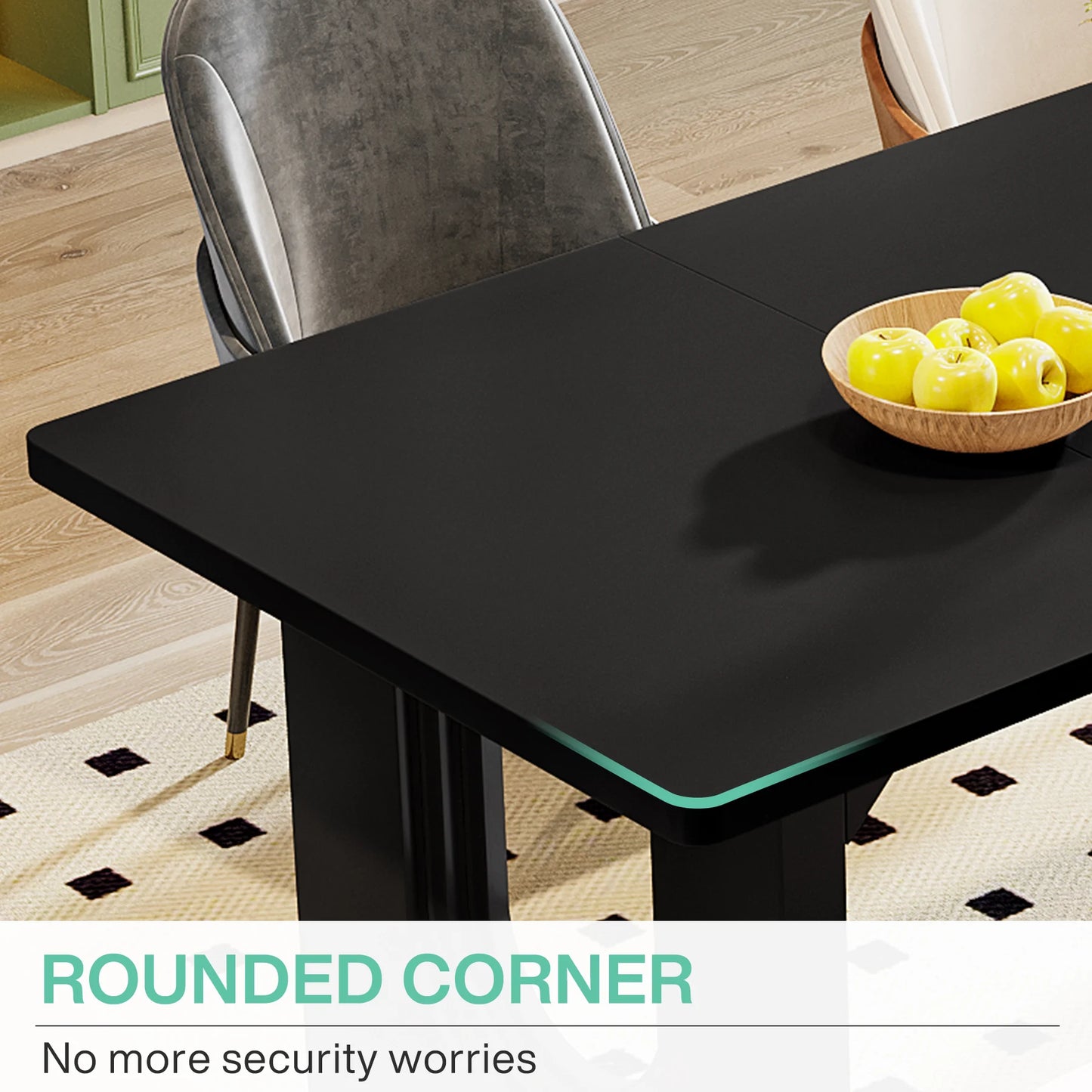 Tribesigns Modern Dining Table With Wood Pedestal Base