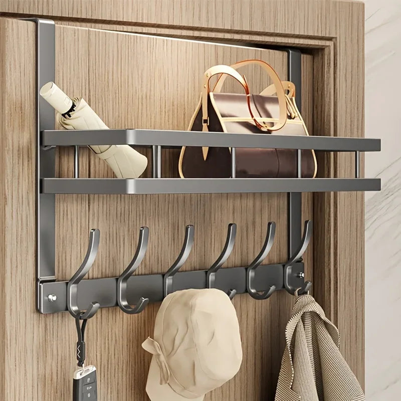 Multifunctional Metal Door Hanger Organizer With 6 Hooks