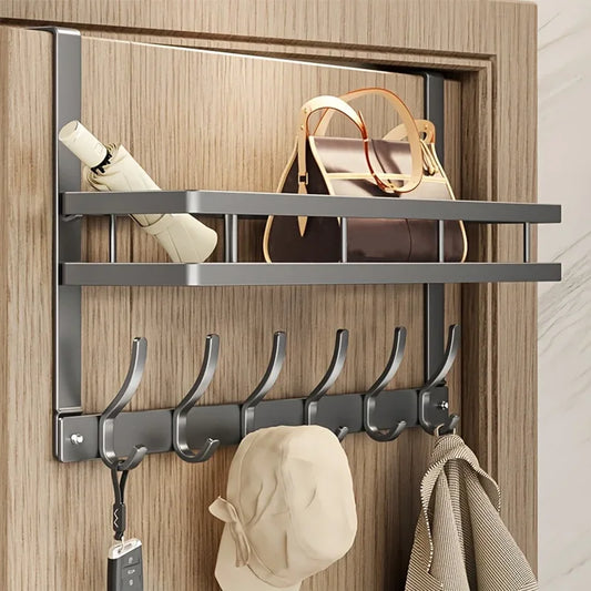 Multifunctional Metal Door Hanger Organizer With 6 Hooks