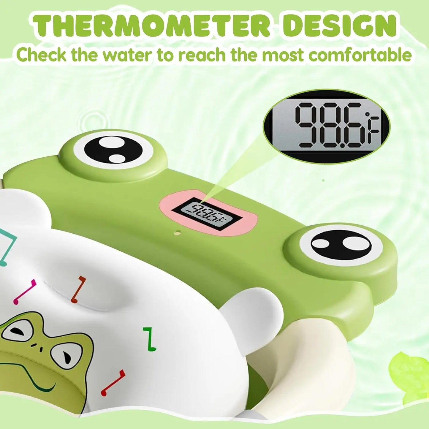 Infant Bathtub With Cushion Foldable Thermometer Shower Cap