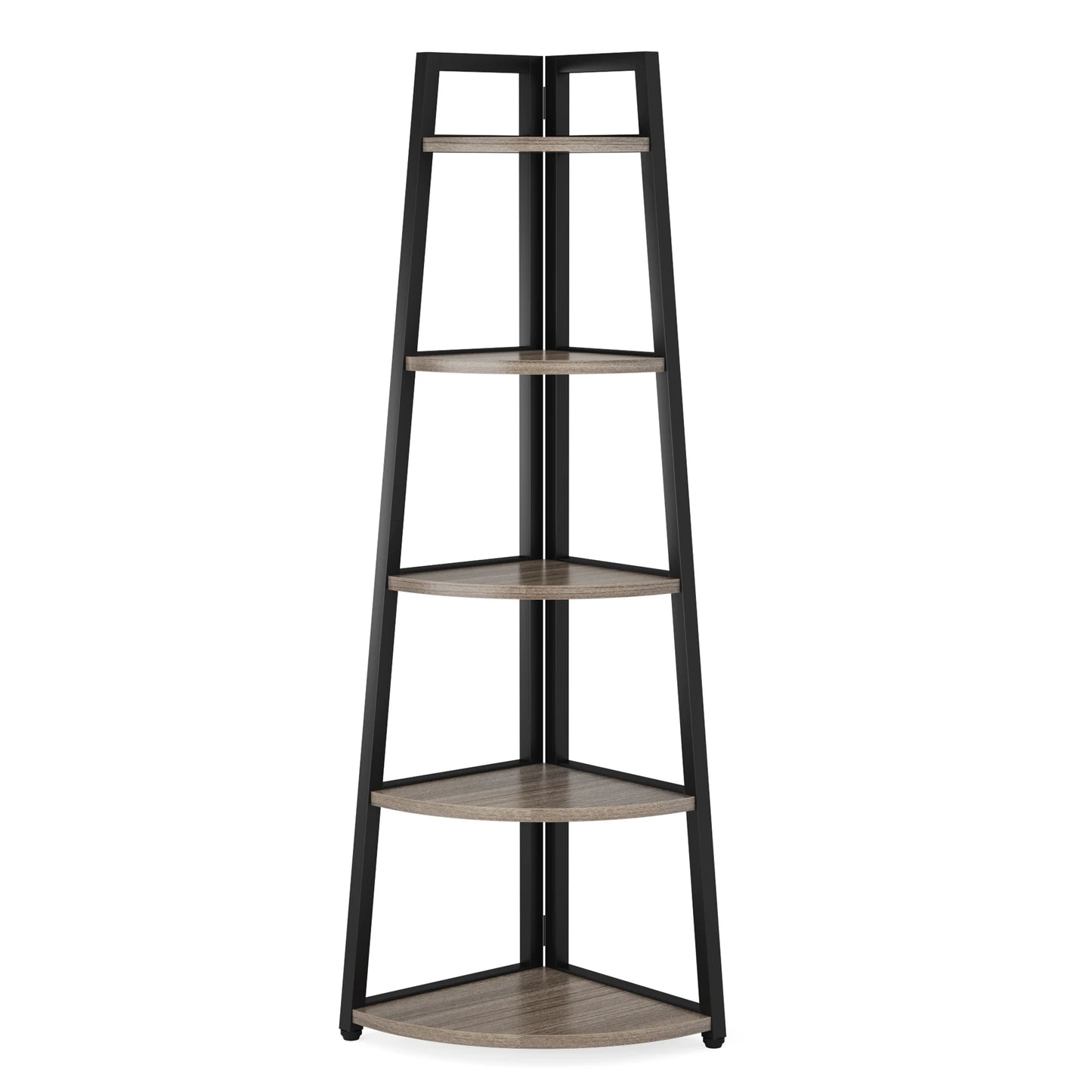 Tribesigns Corner Bookcase Wood Bookshelf 5 Tier Storage