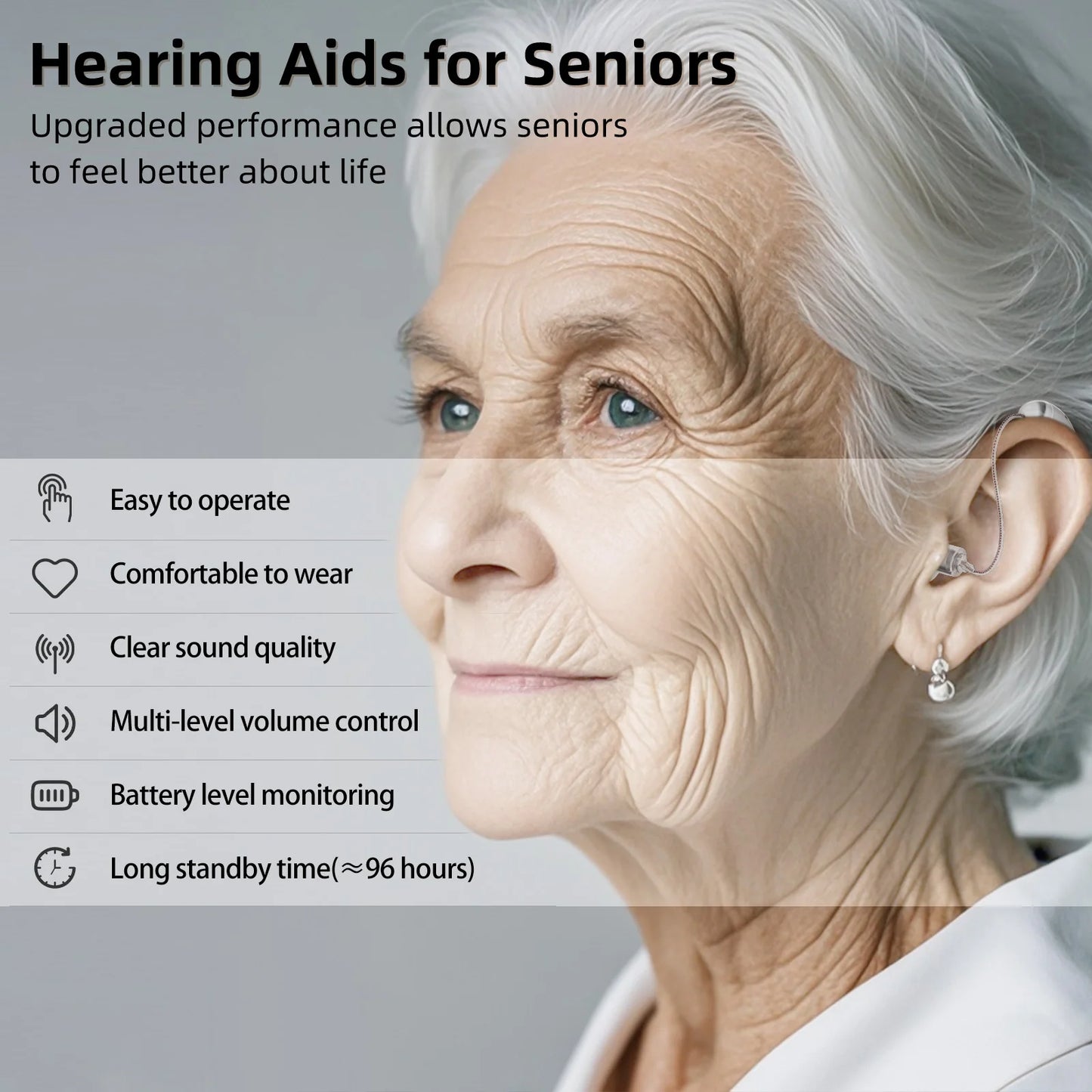 KFCOPTEE Rechargeable Hearing Aids Invisible Ear Amplifiers