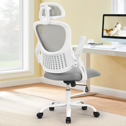 JHKErgonomics Mesh Ergonomic Office Chair Flip Up Headrest