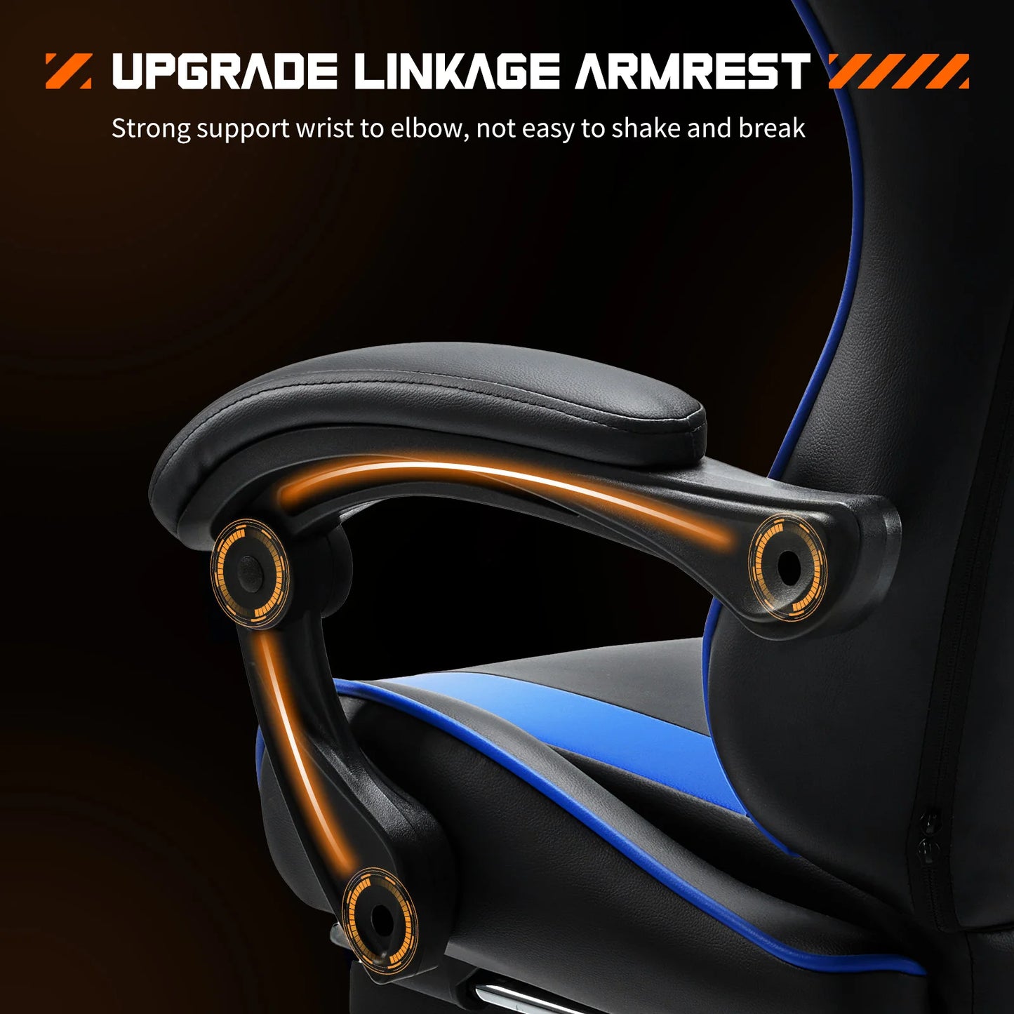 JHK Racing Gaming Chair With PU Leather And Lumbar Support