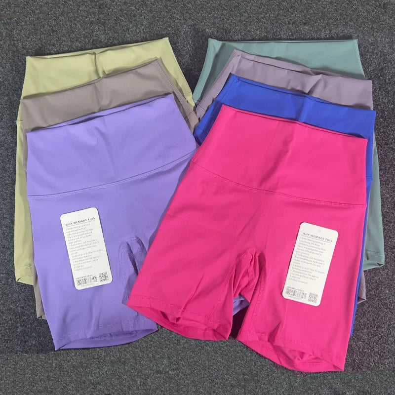 PKWYKLRECN Womens Yoga Shorts High Waist Pockets Breathable