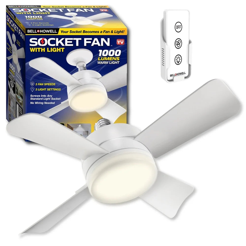 XMSJ Ceiling Fan With Light 1000 Lumens Remote Control