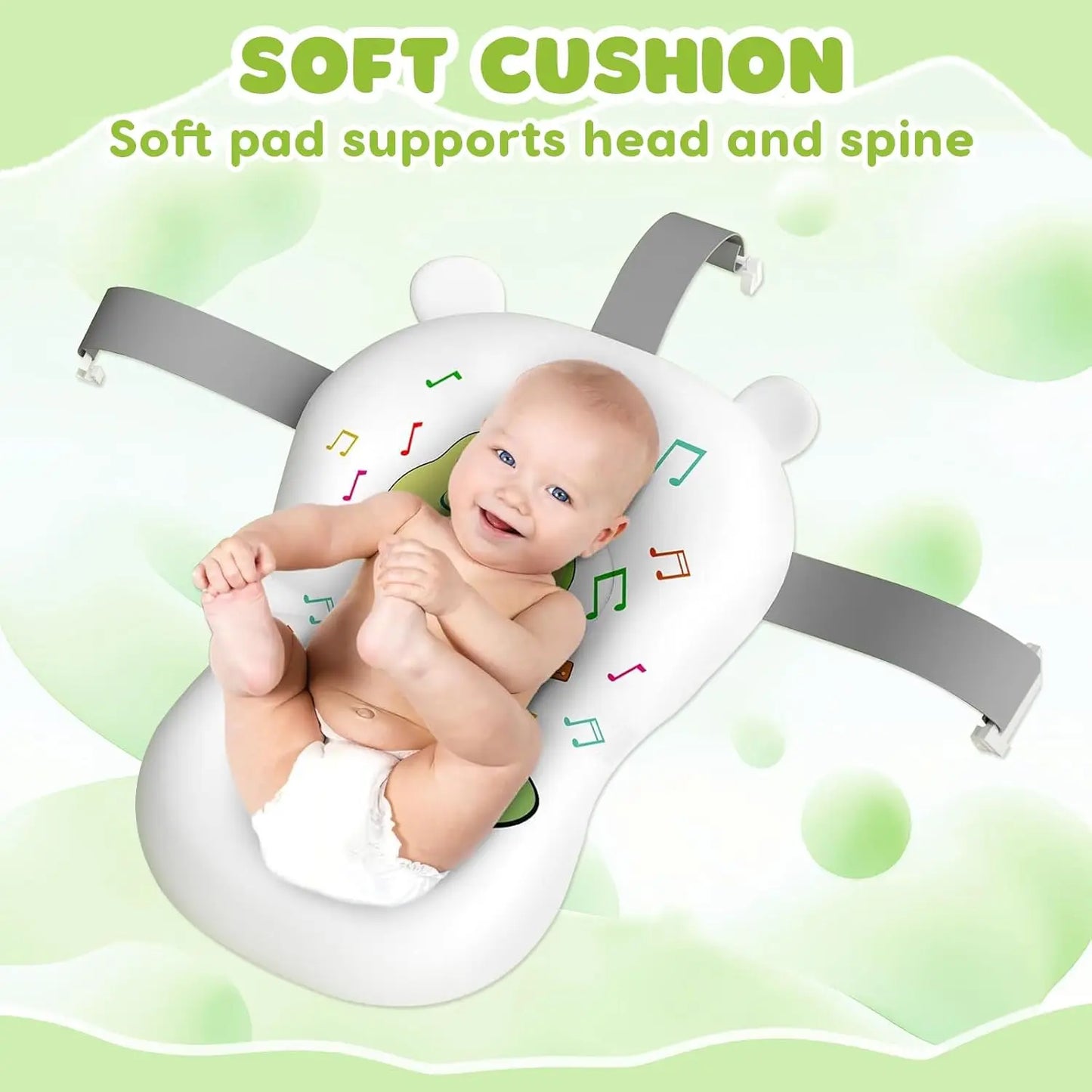 Infant Bathtub With Cushion Foldable Thermometer Shower Cap