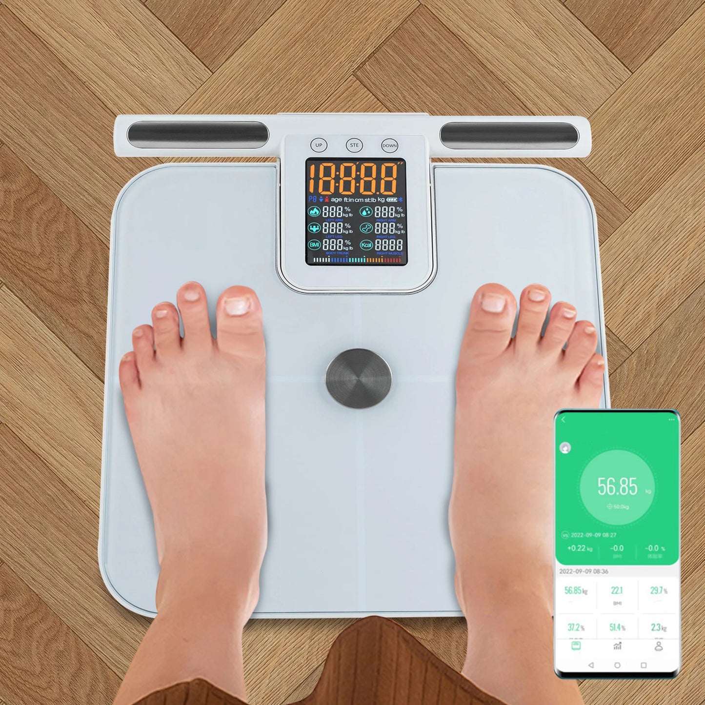 Eight-electrode Intelligent Body Fat Scale Weight BMI Bluetooth Connection Easy to Carry for Pets in Hospitals Homes