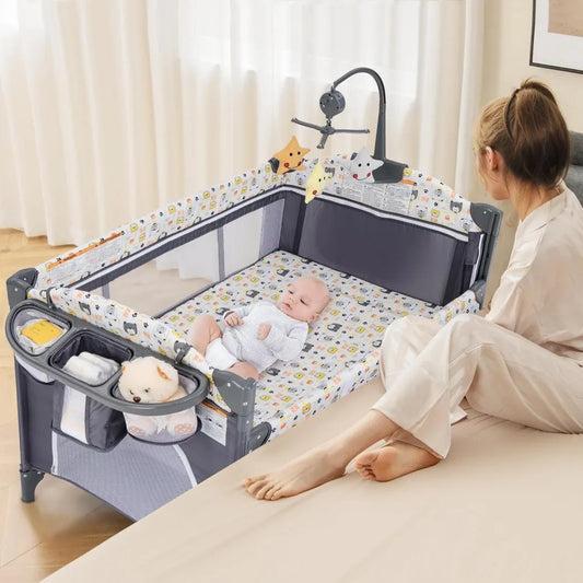 XMSJ Premium Pack And Play Five In 1 Bedside Sleeper