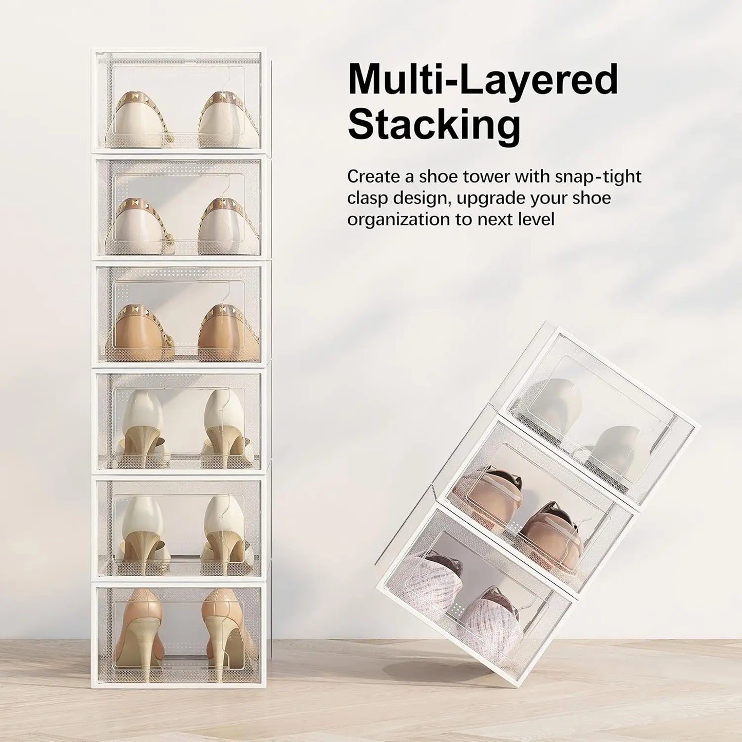 Guangdong Clear Shoe Storage Boxes Stackable Organizer