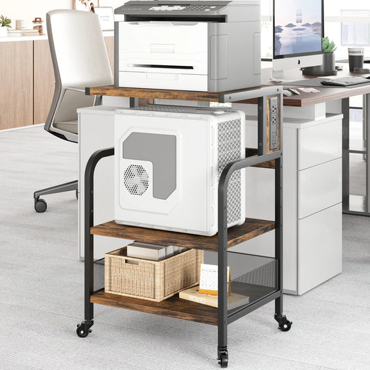HiMISSH Printer Stand 3 Tier Rolling Table with Wheels