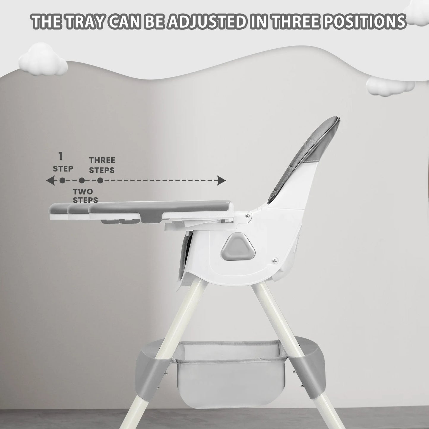 UBRAVOO Foldable Baby High Chair With Antislip Pad ToyRack
